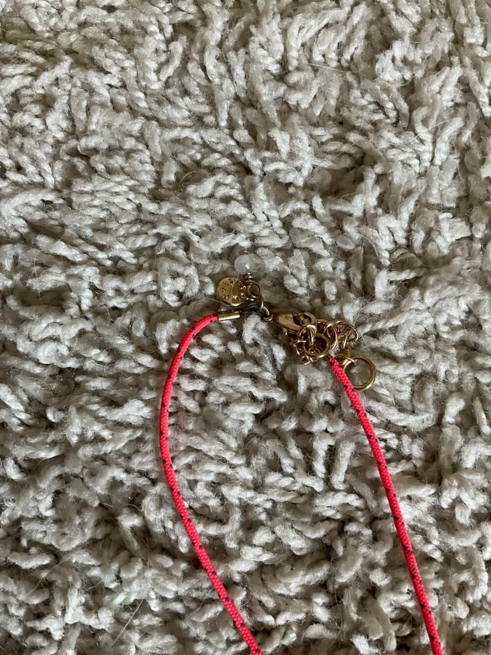 J.CREW CREWCUTS FUZZY MONSTER PENDANT NECKLACE. CORAL.